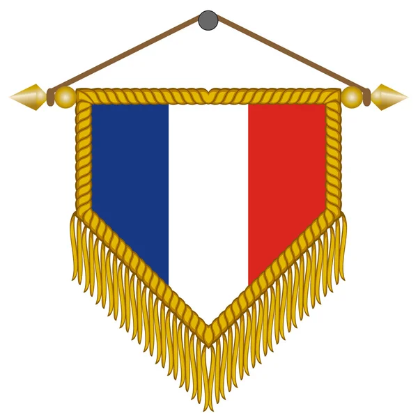 Wektor proporzec z flaga Francji — Wektor stockowy