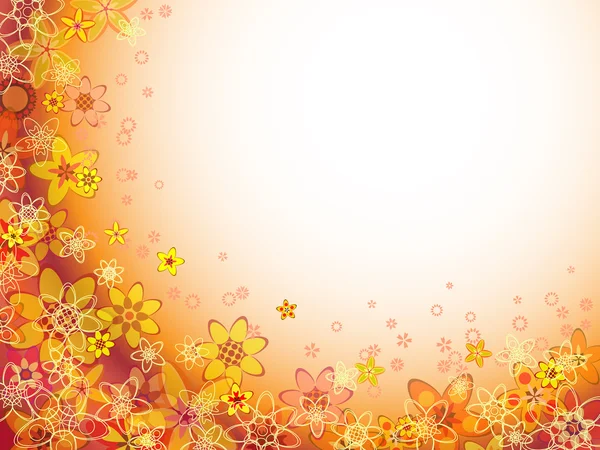 Abstract oranje kleur bloemenpatroon — Stockvector