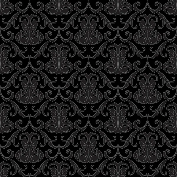 원활한 검은 벽지 패턴 — 스톡 벡터