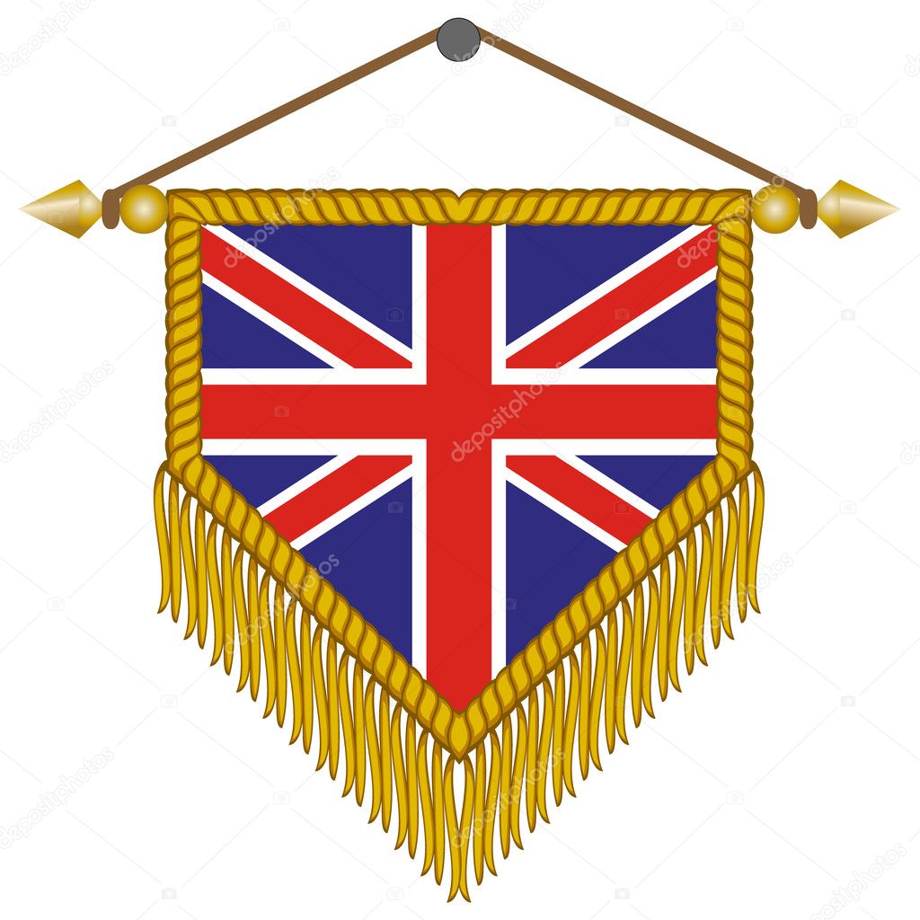 Vector pennant with the flag of Great Britain