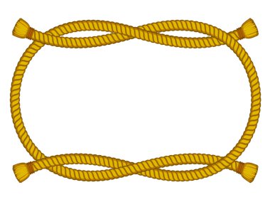 Rope frame isolated on white clipart