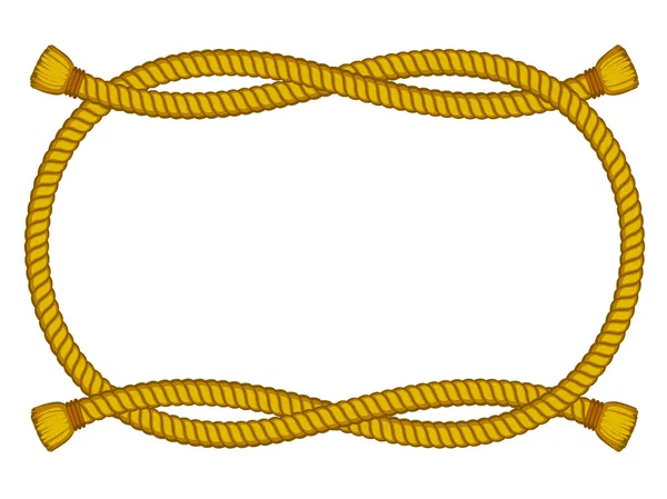 Marco de cuerda aislado en blanco — Vector de stock
