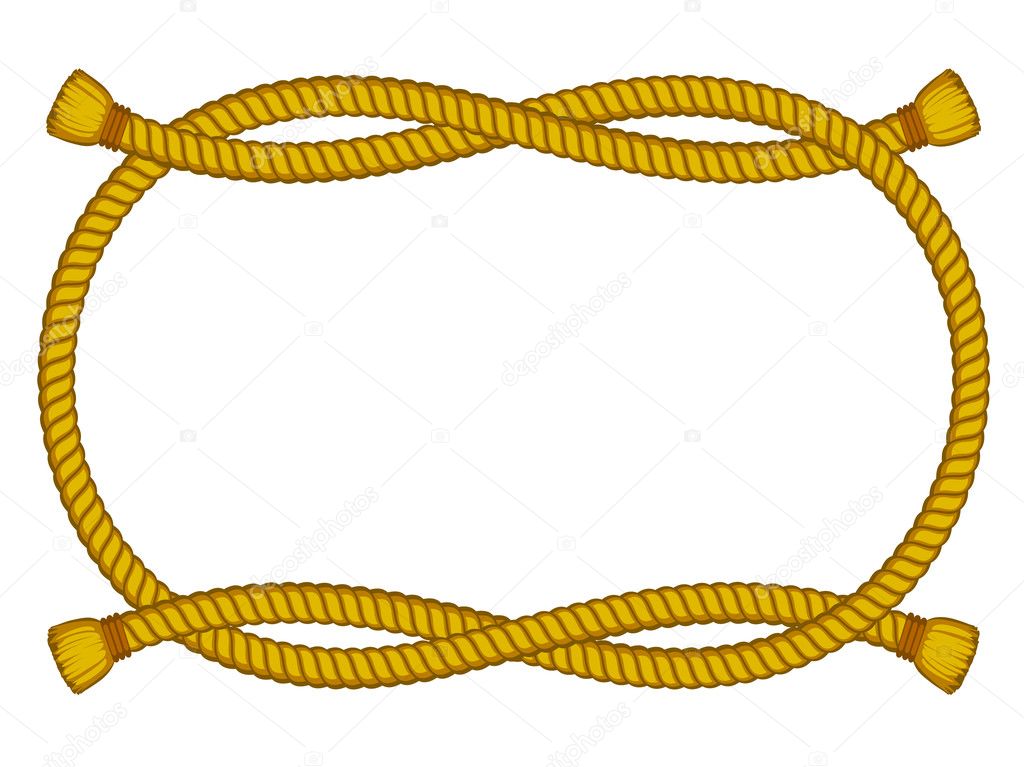 Rope frame isolated on white