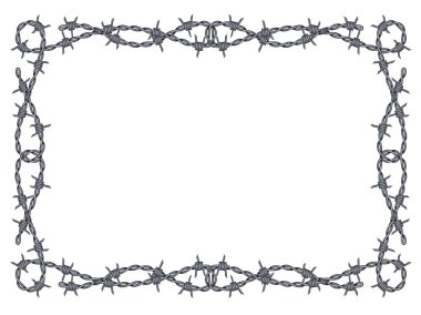 Barbed wire frame vector clipart