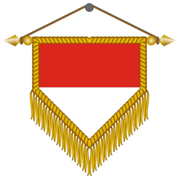 Banderín vectorial con la bandera de Mónaco — Vector de stock
