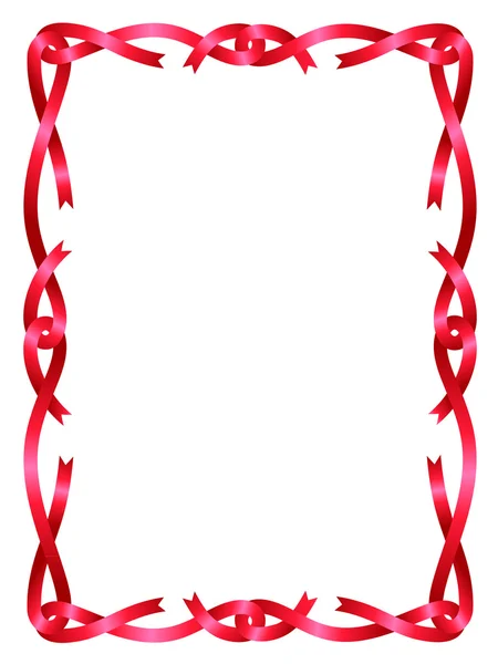 Red ribbon frame isolated on white — Stock Vector