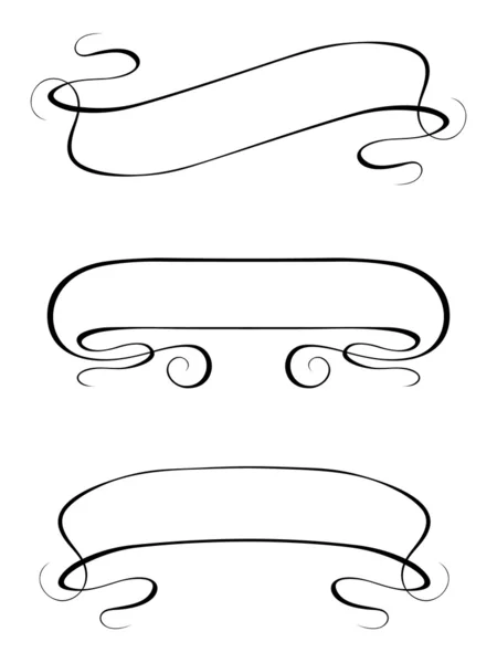 Ensemble de bannière de cadre de ruban de calligraphie vectorielle — Image vectorielle