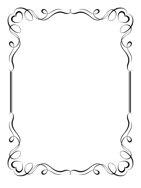 Calligraphy ornamental decorative frame with heart — Stock Vector