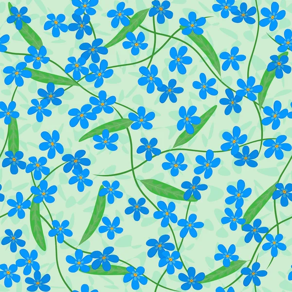 Forget me not seamless flowers background — Stock Vector