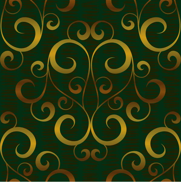 Ouro floral abstrato padrão de fundo sem costura — Vetor de Stock