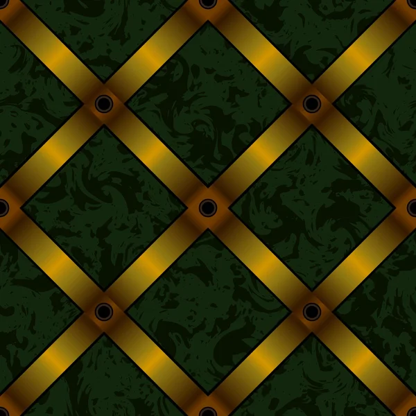 Fond de tapisserie d'ameublement avec ruban d'or sans couture — Image vectorielle
