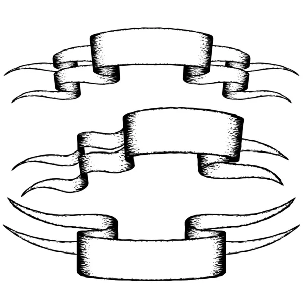 Малюнок стрічки в ретро-стилі Векторний набір — стоковий вектор