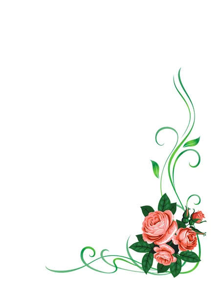 Фон з візерунком рамки троянд — стоковий вектор