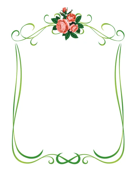 Roses frame pattern background — Stock Vector