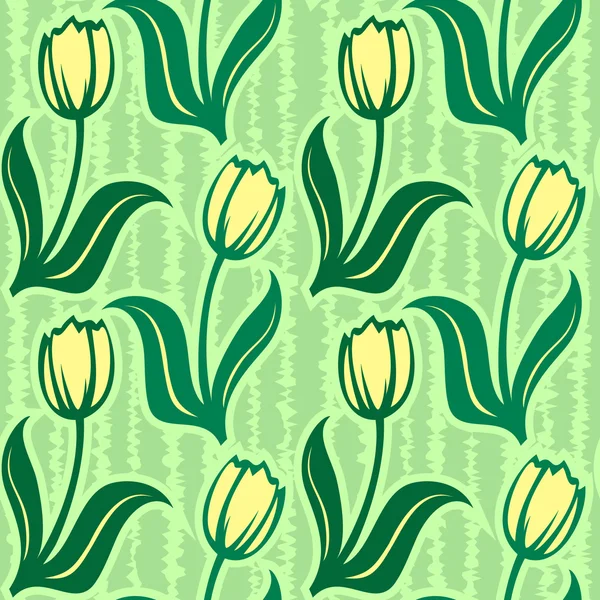 Tulipán bezešvé pozadí vzorek — Stockový vektor