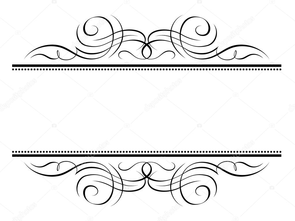 Calligraphy vignette ornamental penmanship decorative frame