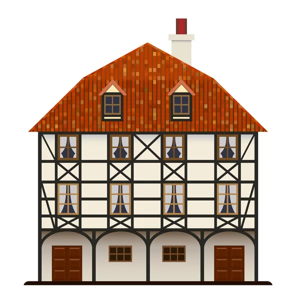 Fachwerk будинок традиційних котедж ізольовані — стоковий вектор