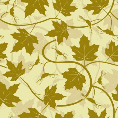 Maple leaf acorn seamless background clipart