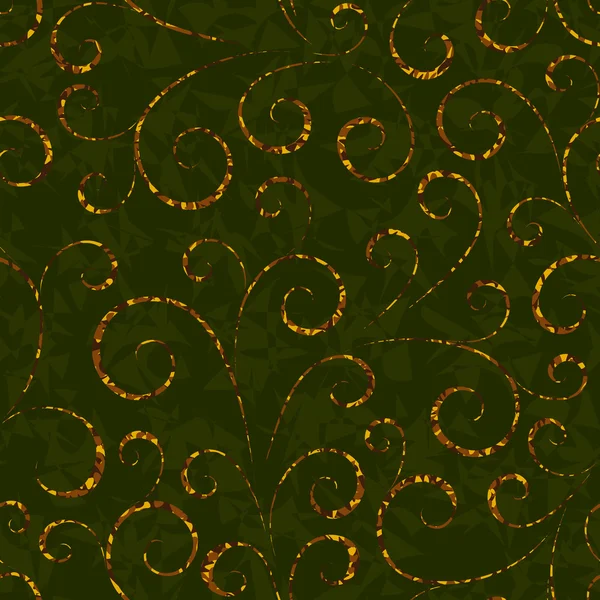 Patrón de fondo inconsútil abstracto floral oro — Vector de stock