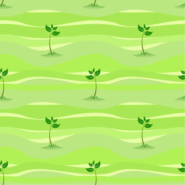 Spring sprout shoot seamless background — Stock Vector