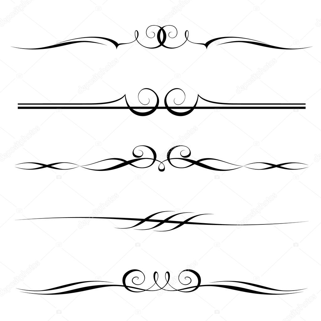 Download Decorative elements, border and page rules — Stock Vector ...