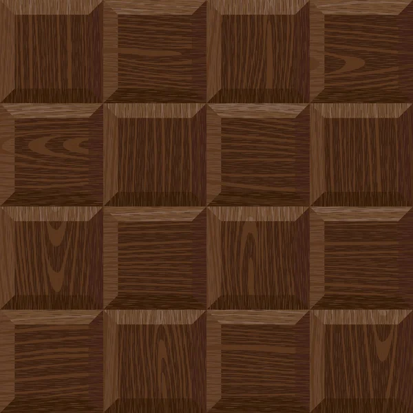 Seamless old dark oak square parquet panel texture — Stock Vector