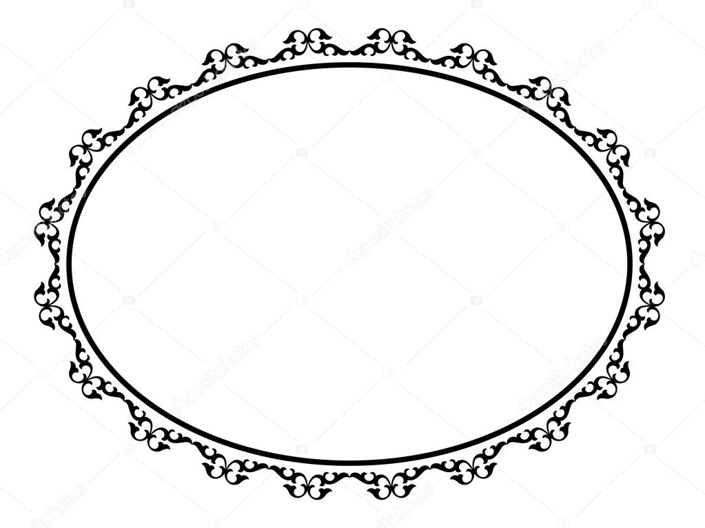 Oval ornamental decorative frame