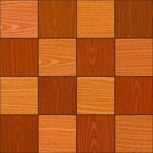寄木細工の床のテクスチャのようなシームレスなオーク材の正方形のチェス — ストックベクタ
