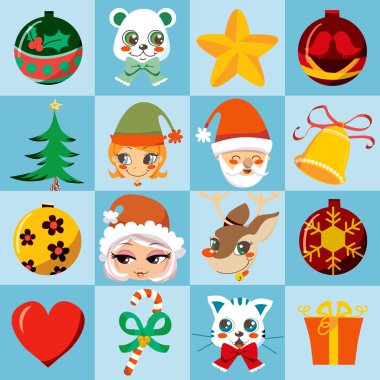 Christmas icons clipart