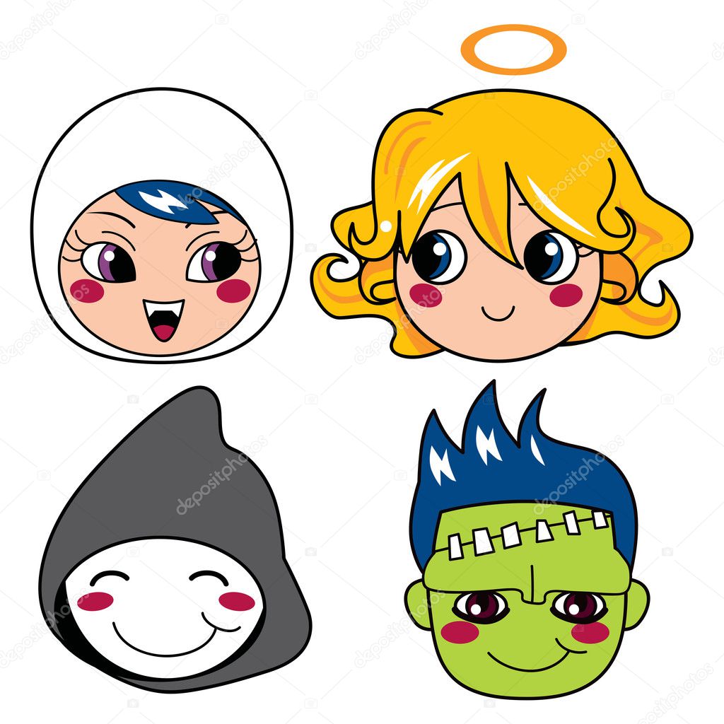 Halloween Monster Masks — Stock Vector © Kakigori 10032982