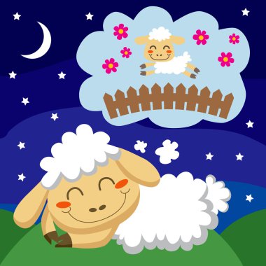 Sheep counting Sheep clipart