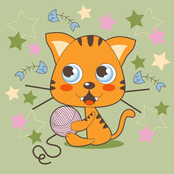Orange Kitty — Stock Vector