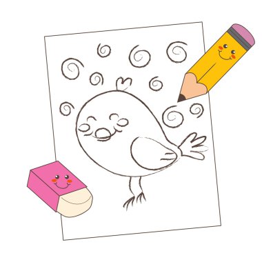 Bird Pencil Sketch clipart