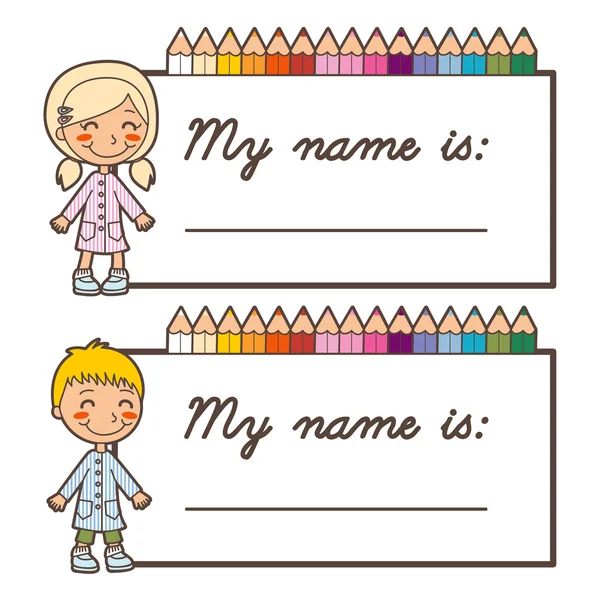 Student Name Stickers — Stock Vector