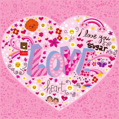 Love Heart Doodle clipart