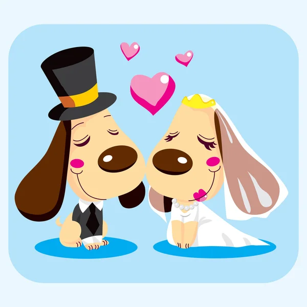 Köpek evli çift — Stok Vektör