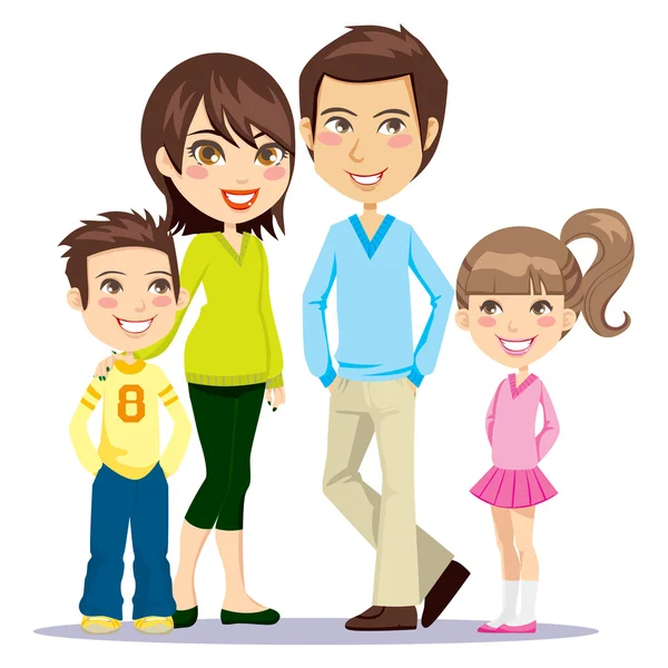 Glada leende familj — Stock vektor