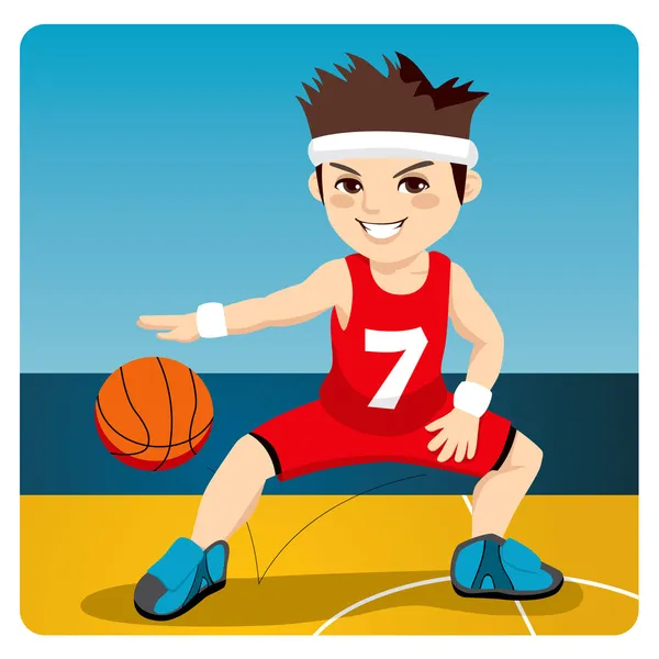 Jugador de baloncesto activo — Vector de stock