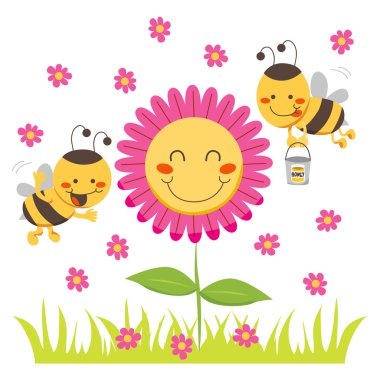 Happy Honey Bee clipart