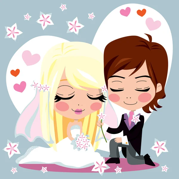 Fleur d'amour de mariage — Image vectorielle