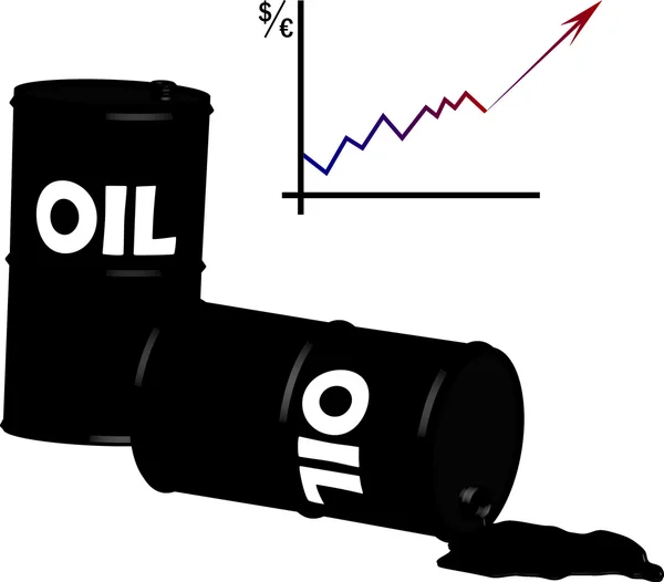 Barili di petrolio in fuoriuscita — Foto Stock