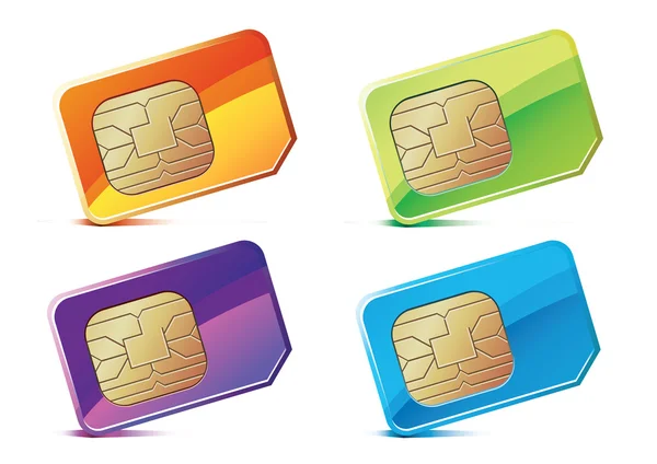 Renk SIM kartlar. — Stok Vektör
