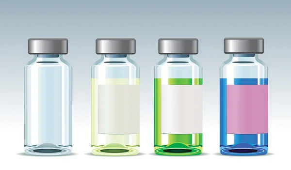 Frascos de vidrio para medicamentos Ilustración De Stock