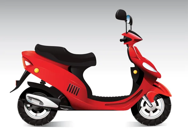 Fresco scooter rosso — Vettoriale Stock