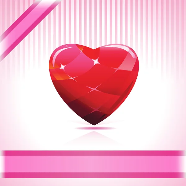 Coeur rubis brillant — Image vectorielle