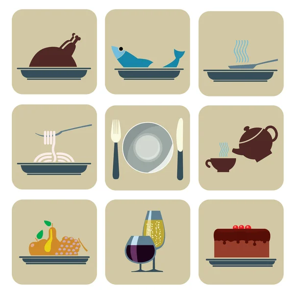 食品和饮料的图标 — 图库矢量图片