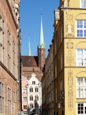 Kutsal bakire Meryem s kilise mariatsky Gdansk görünümü