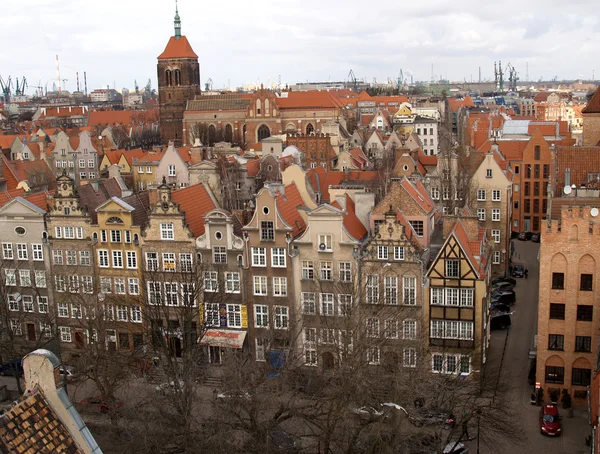 Гданьск, Польша Плитка крыши Старого города — стоковое фото