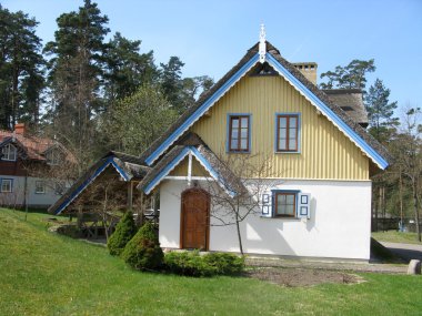 Cottages in the settlement Nida, Lithuania clipart