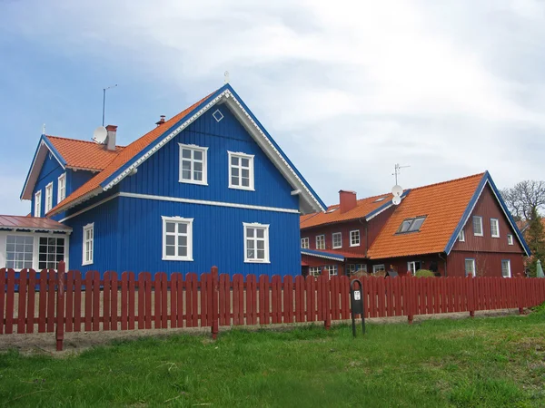 Nida, Litauen. Hütten auf der kurshsky spucke — Stockfoto